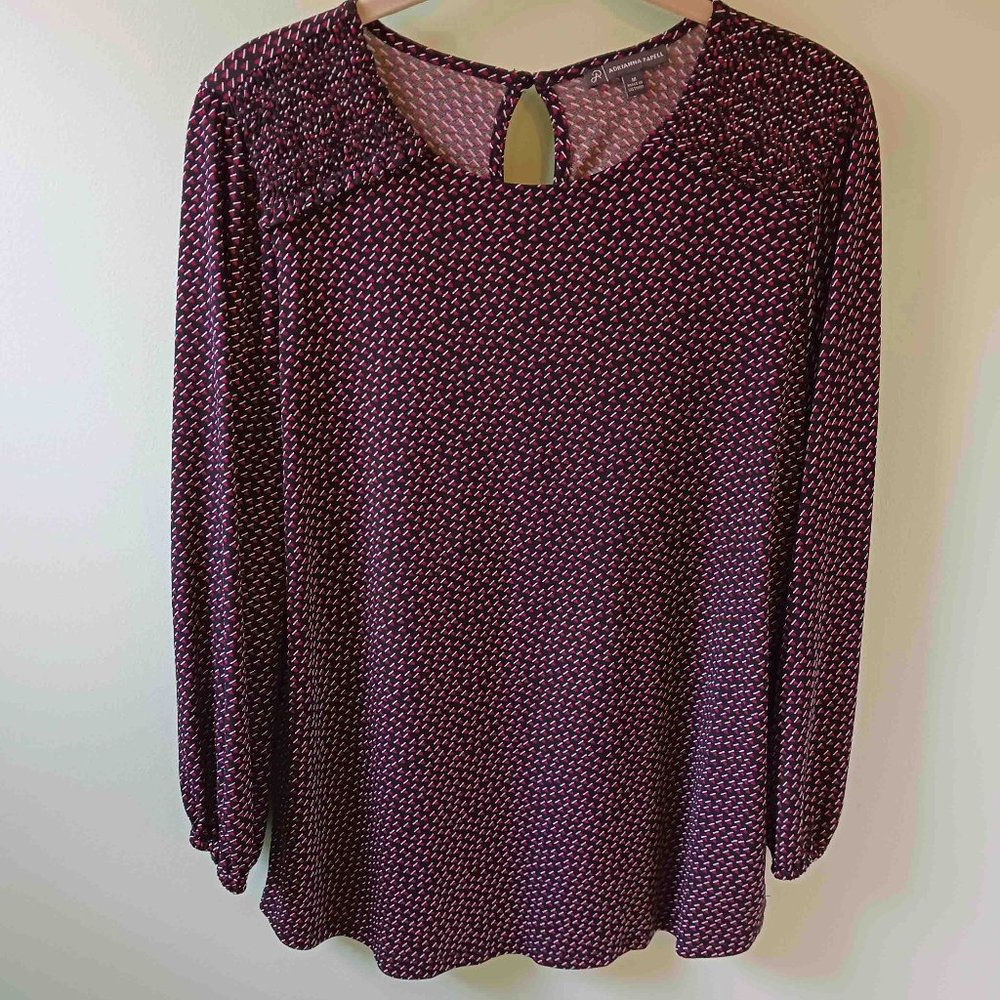 Adrianna Papell Pretty Ruched Blouse with Back Keyhole